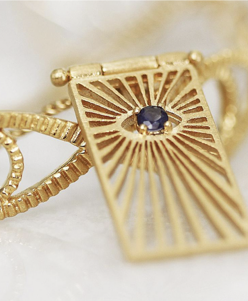 Starmaker Sapphire Rectangle Eye Necklace