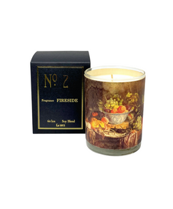 No. 2 Fireside Wood Wrapped Candle