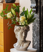 Large Greek Head Vase/Planter White