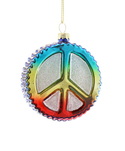 Rainbow Peace Sign Ornament