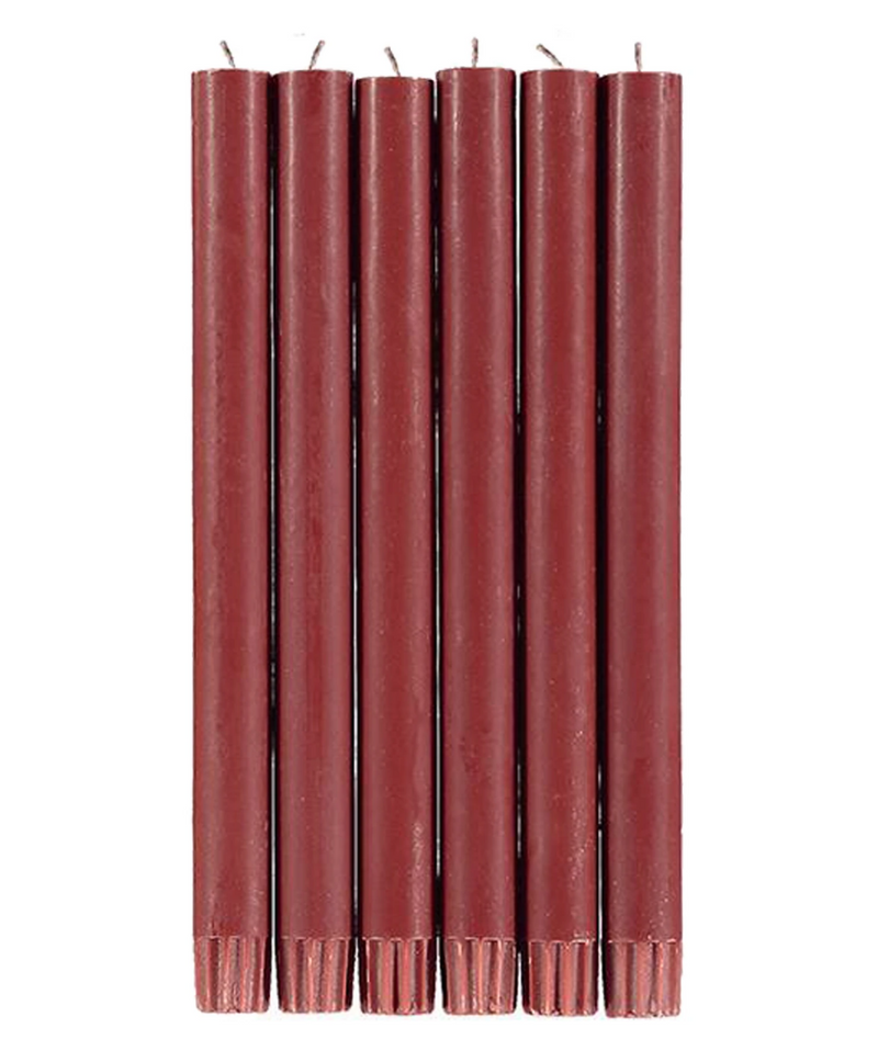 Set of 6 Eco Dinner Candles Guardsman Red