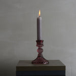 Harlequin Amethyst Glass Candlestick
