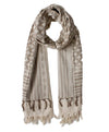 Embroidered Taupe Scarf