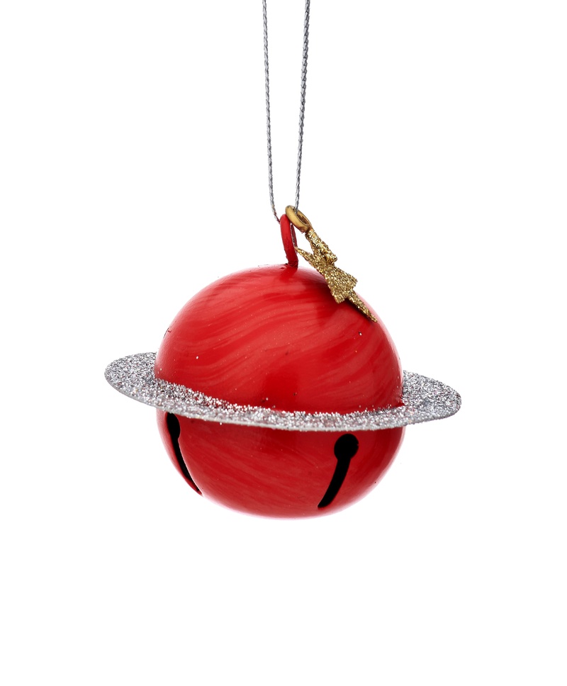Outer Space Glitter Saturn Bell Decoration